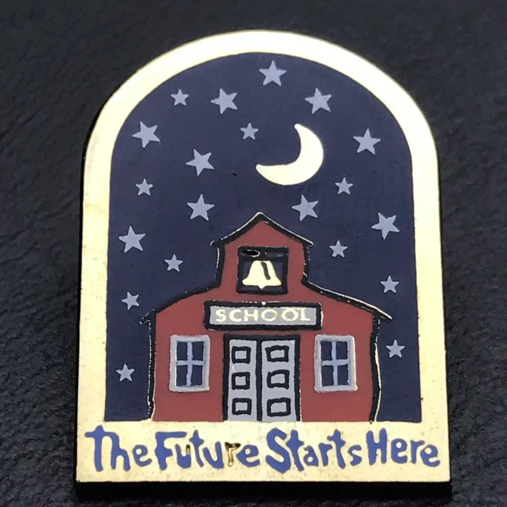The Future Starts Here School House Pin Brooch Education Teachers Students Pin
